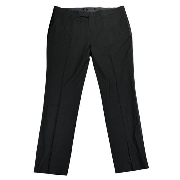 Kenneth Cole Mens Ready Flex Slim Fit Tuxedo Side Stripe Suit Pants Black 42x32 - Picture 1 of 5